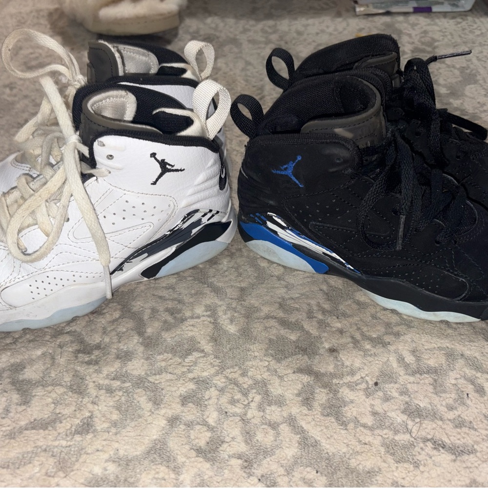 Jordan Kids' Retro Basketball Shoes - White/Black and Black/Blue